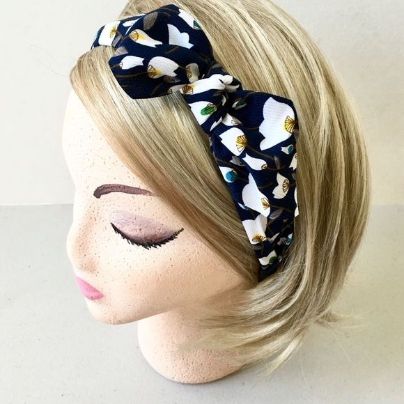 Textured Fabric Covered Headband, w/Knotted Tie - Picture 1 of 8